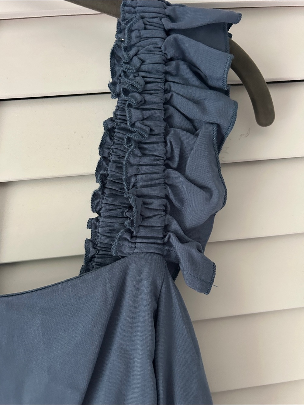 Blue Ruffle Strap Maxi Dress - Picture 3 of 7